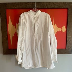 Jil Sander Nehru collar half button shirt